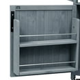 thumbnail image 5 of Bellemave 53.3" Outdoor Grill Cart with Stainless Steel Top and Raised Shelf Solid Wood Outdoor Rolling Kitchen Island with Storage Rack Mobile Serving Cart for Patio, Gray Blue + Style 4, 5 of 11