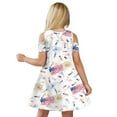 thumbnail image 5 of Gubotare Fourth of July Girl Dress Baby Girls Dress Casual Flutter Sleeve Swing Sundress Birthday Party Summer Playwear Dresses (White,Size 11-12 Years), 5 of 7