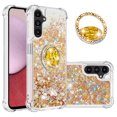 thumbnail image 1 of Funda para Samsung Galaxy A14 5G con Brillo Líquido Flotante, Purpurina, Parachoques y Anillo Giratorio Soporte, 1 of 5