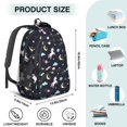 thumbnail image 5 of Unicorn and Planet Black Pattern Backpack for School, Cute School Bag with Adjustable Shoulder Straps and Padded Back, 16.9"x12.6"x5.9", 5 of 5