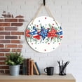 thumbnail image 2 of 4th of July Round Front Door Welcome Sign, 7.8 Inch Wall Hanging Decor for Indoor Outdoor, Blue Red Stars Independence Day Watercolor Home Porch Hanger Decorations for Holiday Gift, 2 of 9