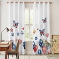 thumbnail image 5 of Kitchen Curtains 84 Inch Length 2 Panels, Independence Day Grommets Window Treatment Curtain, Flag Balloons Butterflies Watercolor Thermal Curtains Drapes for Living Room/Bathroom, 5 of 9