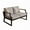 Black, variant on Direct Wicker UBS-2101-LS-Black 1 Piece Outdoor Garden Black Iron Love-seat Sofa with Grey Cushions