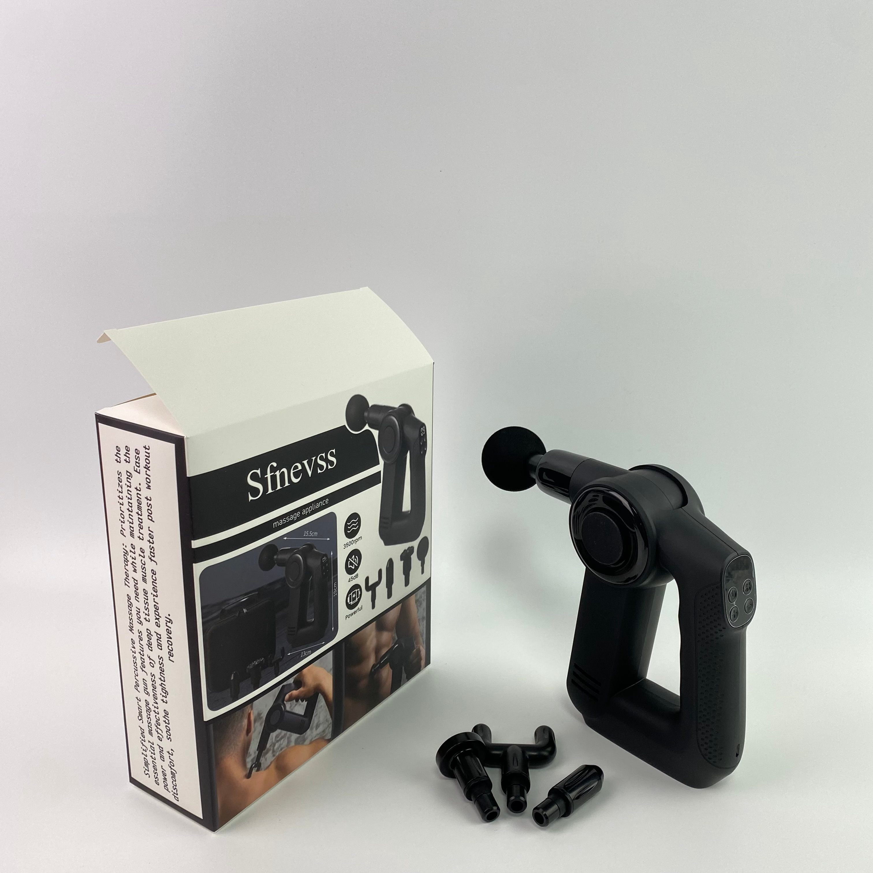 Sfnevss lectric massage appliances, namely, electric vibrating massager,Quiet Deep Tissue Therapy Massage Gun - Bluetooth Enabled (Black - 5th Gen)