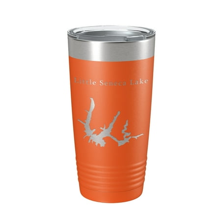 

Little Seneca Lake Map Tumbler Travel Mug Insulated Laser Engraved Coffee Cup Maryland 20 oz Orange