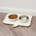 thumbnail image 3 of IRIS USA Medium "WOOF" Feeding Mat for Dog or Cat, Ivory, 3 of 5