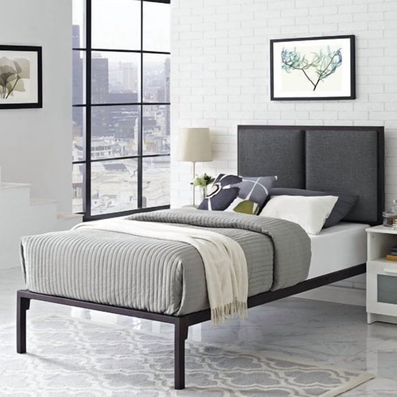 Modway Della King Upholstered Platform Bed, Multiple Colors