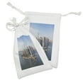 thumbnail image 2 of NYC Scene Fabric Pouch Set of 2, Real Life Image of Downtown Aerial View Panoramic Cityscape Landmark Manhattan, Drawstring Bag for Toiletries Masks and Favors, 9" x 6", Multicolor, by Ambesonne, 2 of 2