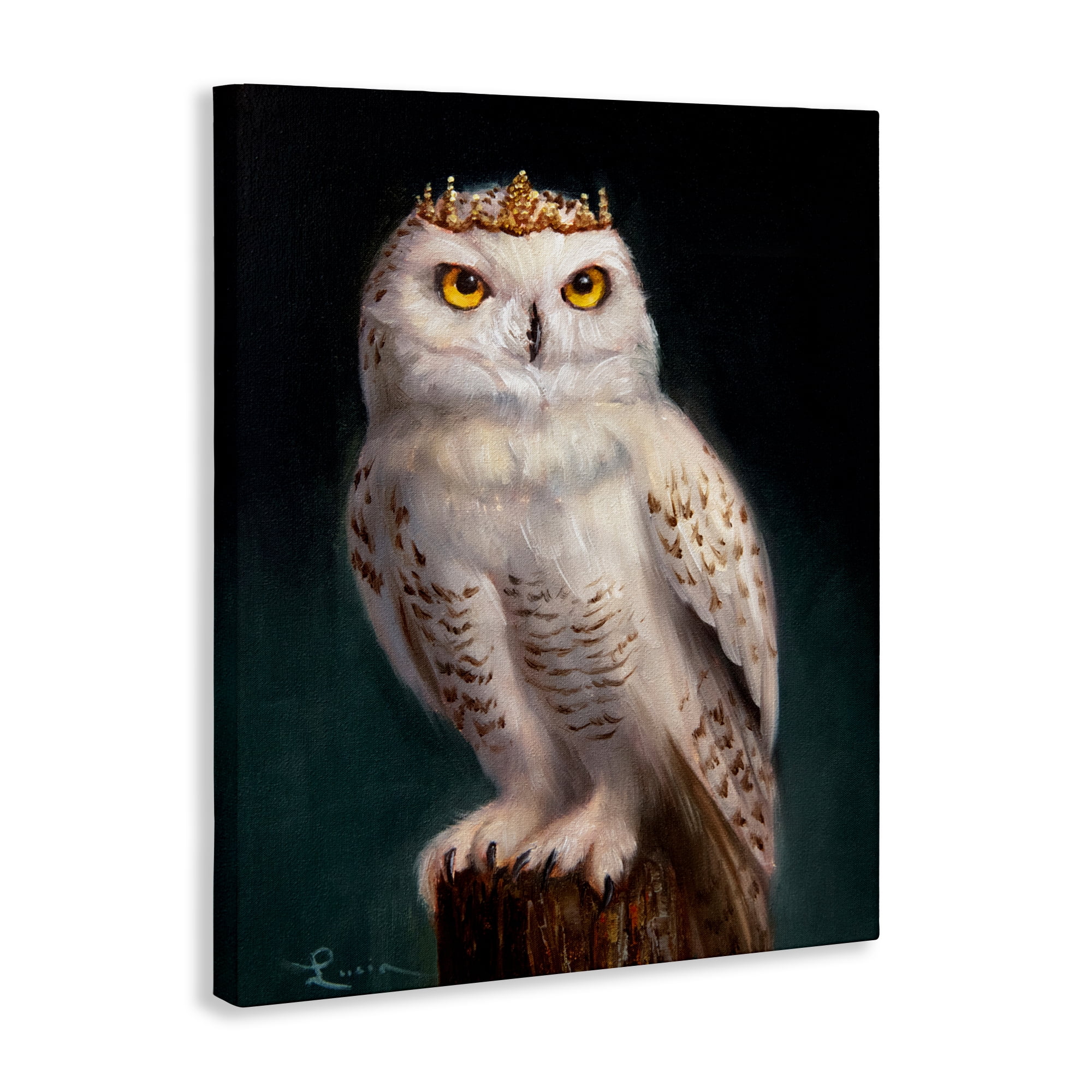 Snowy Owl King Canvas Wall Art, design by Lucia Heffernan