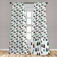 thumbnail image 4 of Ambesonne Buffalo Check Curtains, Plaid Pattern Trees, Pair of 28"x84", Jade Green Ruby White, 4 of 4