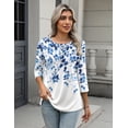 thumbnail image 4 of Zeagoo Womens Spring Tops 3/4 Sleeve Crew Neck T-Shirts Summer Business Dressy Work Blouses Vacation Tops, 4 of 6