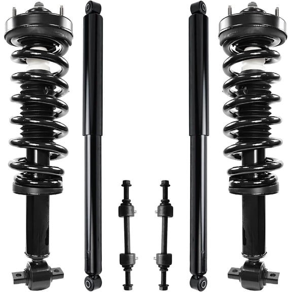 Detroit Axle - Front Struts & Coil Springs Rear Shock Absorbers Sway Bar Links Replacement for 2014 Ford F-150 4WD - 6pc Set