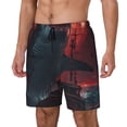 thumbnail image 1 of Fotbe Red Moon Shark Sailboat Traje de Baño para Hombre – Shorts de Natación de Secado Rápido con Forro y Bolsillos-Large, 1 of 6
