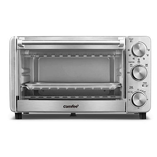 COMFEE' Toaster Oven, 4 Slice, 12L, Multifunction Stainless Steel Finish with TimerToastBake