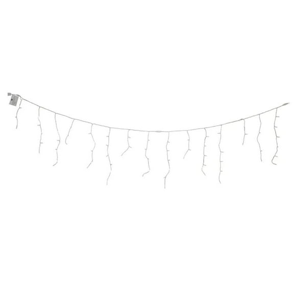 Kurt S. Adler 53519 - 70 Light 7.6' White Wire Cool White Icicle Lights