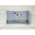thumbnail image 2 of Carolines Treasures BB8283PW1216 German Shorthaired Pointer Welcome Canvas Fabric Decorative Pillow, Blue, 12H x16W,, 2 of 3