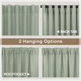 thumbnail image 4 of Sage Green Curtains 63 Inch 2 Panel Rod Pocket Light Filtering Semi Translucent Cotton Textured Soft, 4 of 4