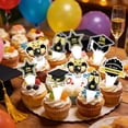 thumbnail image 4 of 2026 Graduation Theme Cupcake toppers Glitter Class of 2026 Graduation Cap Diploma Cupcake Picks - Set of 24 (Black), 4 of 5