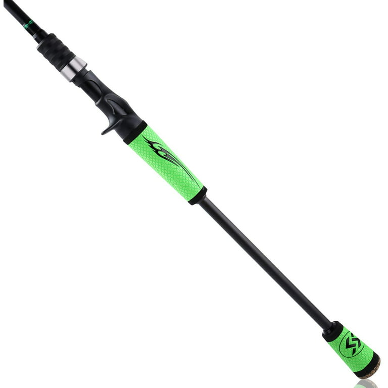 Sougayilang Speed Bass Fishing Rod Reel Combo Porable High Carbon 4 PC Blanks for Spinning & Casting, Size: 6.9ft Rod, Green