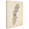 thumbnail image 2 of Trademark Fine Art "Old Sheet Music Map of Sweden" Canvas Art by Michael Tompsett, 2 of 3