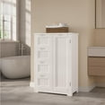 thumbnail image 2 of Asofer 33"H Pantry Cabinet, 1 Door 4 Drawer Sideboard with 3 Adjustable Shelves for Kitchen Dining Room, White, 2 of 10