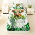 thumbnail image 3 of Erosebridal Cute Highland Cattle Twin Sheet Sets,St.Patrick'S Day Bedding For Teens Kids 3pcs, 3 of 6