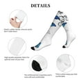 thumbnail image 5 of Lsque Blue Flying Butterflies Pattern Sport Compression Socks for Men & Women 15-20 mmHg Knee High Nurse Pregnant Running Medical and Travel Athletic, 5 of 6