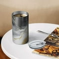 thumbnail image 3 of 20oz Coffee Tumblers Black Marble Gold Line Pattern Stainless Steel Vacuum Insulated Travel Tumbler Coffee Cups Mug with Lid and Straw with Cleaning Brush for Cold & Hot Drinks, 3 of 5