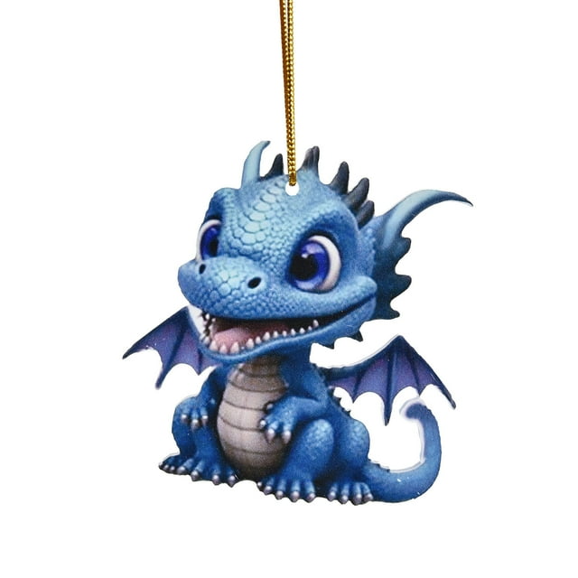 2D Adorable Flying Dragon Baby Christmas Ornament - Acrylic Material, Unique Design, and Festive Decor