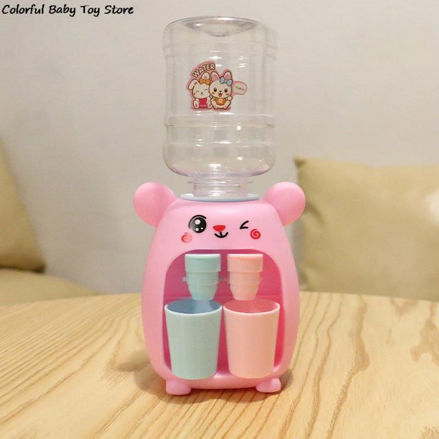 Mini dispensador de agua para niños, regalo para niños, lindo jugo de agua fría/caliente, fuente para beber leche, simulación de cerdo de dibujos animados, juguete de cocina