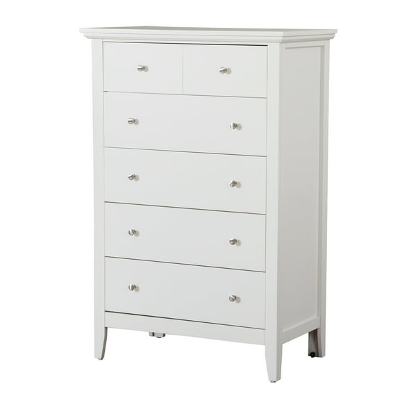 Passion Furniture PF-G5490-CH 32 x 18 x 48 in. Hammond 5 Drawer Chest, White