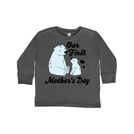 

Inktastic Our First Mothers Day with Polar Bears Gift Toddler Boy or Toddler Girl Long Sleeve T-Shirt
