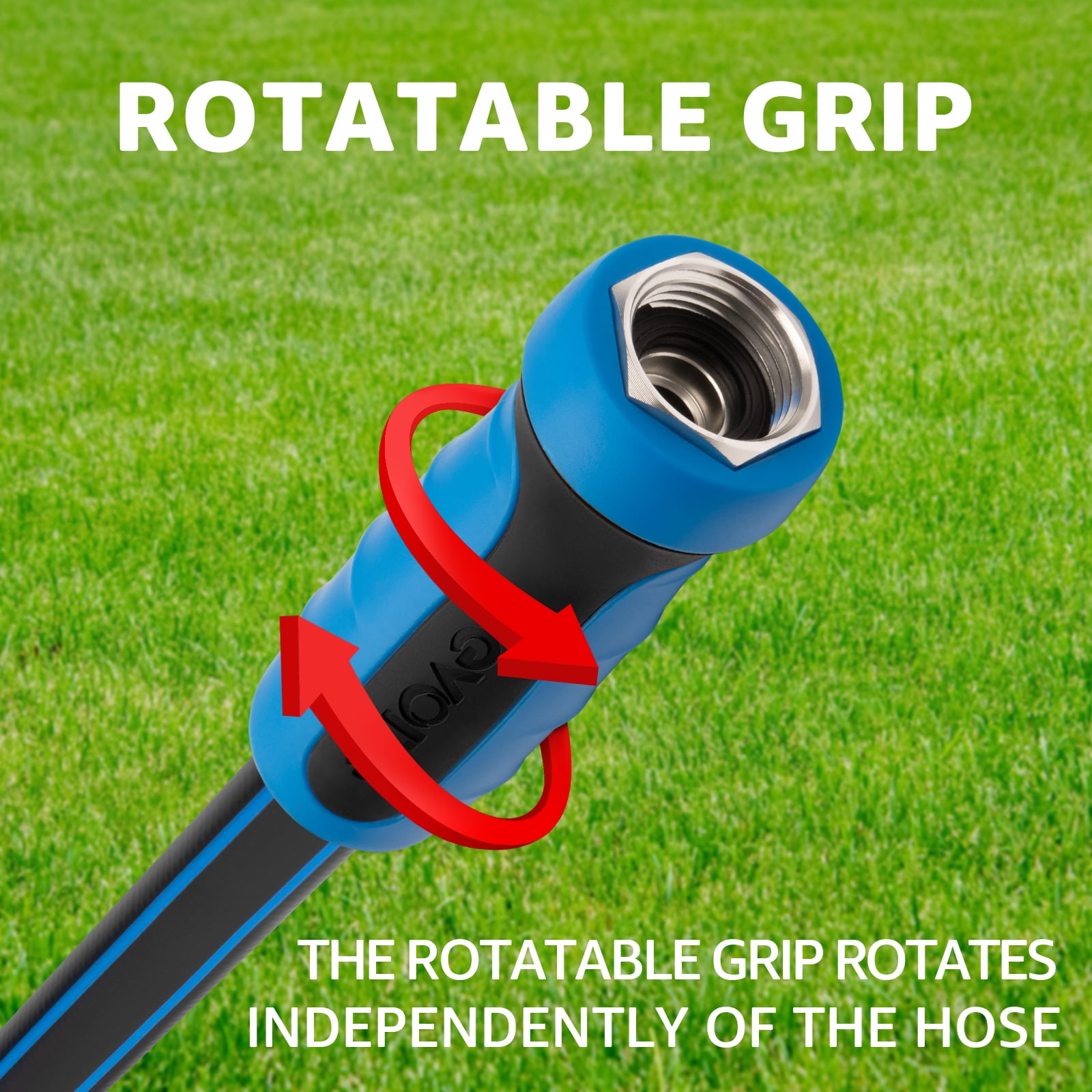 Fevone 105 ft Garden Hose, 2-Year Warranty Offered by Manufacturer, Kink Resistant, Heavy Duty Water Hose, Solid Aluminum Fittings, 3/4 " GHT, 5/8" ID, 600 Psi (GH8)