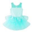 thumbnail image 4 of Doomiva Girls Sequins Ballet Dance Dress Gymnastics Leotard Skirt with Tutu Dress Ballerina Dancewear Green 14, 4 of 7