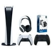 Sony Playstation 5 Digital Edition Console with Extra Black Controller, White PULSE 3D Headset and Surge Dual Controller Charge Dock Bundle
