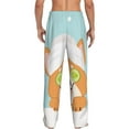 thumbnail image 3 of Picia Corgi With Towel Ans Slice Cucumber Mens Soft Woven Cotton Elastic Waistband Sleep Pajama Pant Lounge Sleep Pant With Pockets And Drawstring-XX-Large, 3 of 9