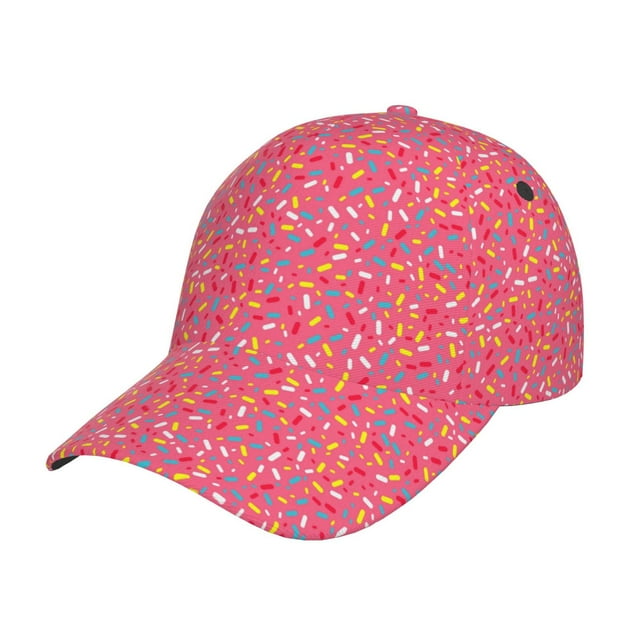 Lsque Colorful Sprinkles Donuts Pattern Baseball Cap Trucker Low Profile Hat Golf Dad Hat Adjustable Original Classic Unconstructed Plain Cap Men Women