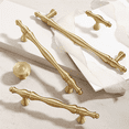 thumbnail image 4 of French Light Luxury Brass Drawer Handles Furniture Hardware Kitchen Cabinet Gold Handles,96 Hole Spacing brass, 4 of 6