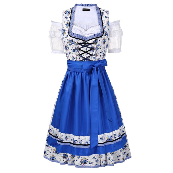 Us Size - Oktoberfest Skirt Women Rag Contrast Mini Three Piece Set