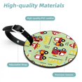 thumbnail image 4 of 2Pcs Leather Round Firefighter Fire Truck Cruise Luggage Tag with Privacy Cover and Name ID Tag - Suitable for Travel Handbags Backpacks School Bags Luggage Tags, 4 of 7