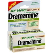 Dramamine Non-Drowsy Naturals Motion Sickness Relief Capsules with Natural Ginger 18 ea (Pack of 6)