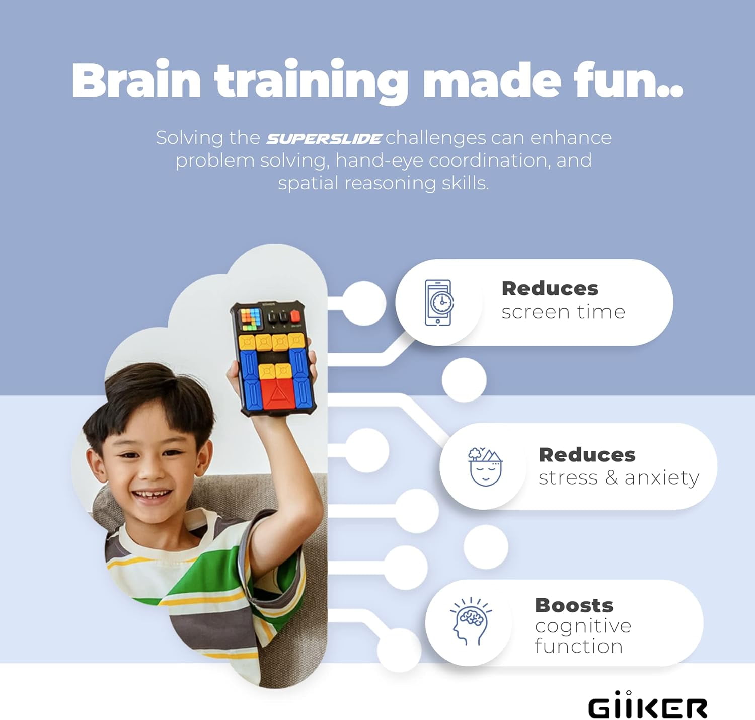 GiiKER Super Slide,Original 500+ Challenges Brain Teaser Puzzle for 5+,Travel and Birthday Gift for Boys and Girls