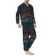 thumbnail image 2 of Balery Cartoon Sharks Pijama para Hombre de Dos Piezas con Manga Larga, Conjunto de Dormir y Descanso Suave con Bolsillos-Large, 2 of 7