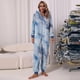 thumbnail image 1 of Pijama con estampado navideño para mujer, ropa de dormir cálida de manga larga con cremallera, ropa de dormir con capucha, trajes para el hogar, 1 of 4