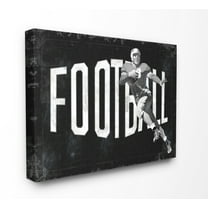 Stupell Home Décor Football Black and White Sports Word Design Canvas Wall Art by the Saturday Evening Post