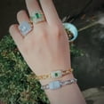 thumbnail image 3 of Micro Pave CZ Cuban Chain Link Bracelet Ring Cubic Zircon Square CZ Jewelry Set, 3 of 9