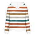 thumbnail image 4 of DDAPJ pyju Hooded Sweatshirts for Women Striped Hoodies Fall Winter Casual Sports Hoody Top with Pocket Orange XXL, 4 of 6