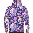 thumbnail image 3 of Bingfone Skull colorful mushroom Men's Drawstring Hoodie Long Sleeve Pocket Sweatshirts-4X-Large, 3 of 6