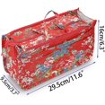 thumbnail image 3 of Bolso de mano con inserto impreso Organizador de bolso de mano 13 bolsillos Forro expandible Bolsa con cremallera Organizador de bolso de mano Inserto de bolso de pañales con asa (Flor roja), 3 of 5