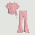 thumbnail image 7 of Babcutegg Girls’ Ice Silk Summer Casual Set – Sleeveless Solid Color Top with Flared Pants, Loose-Fit Matching Outfit Pink Size 7-8, 7 of 7